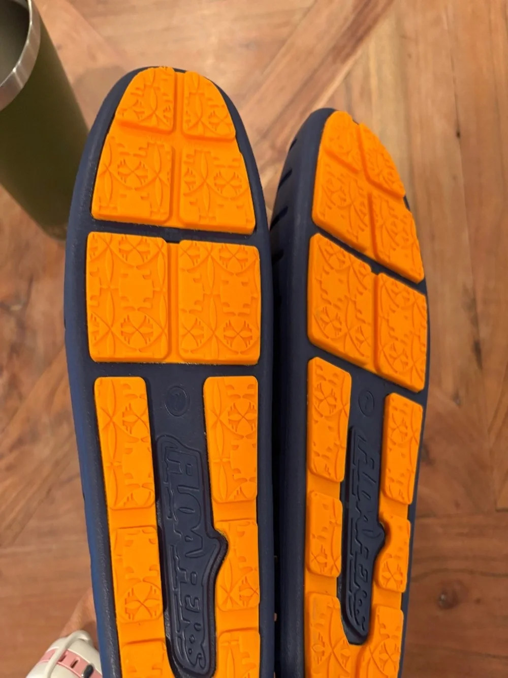Boys Floafers Size 7- Big Kid- Navy with Orange